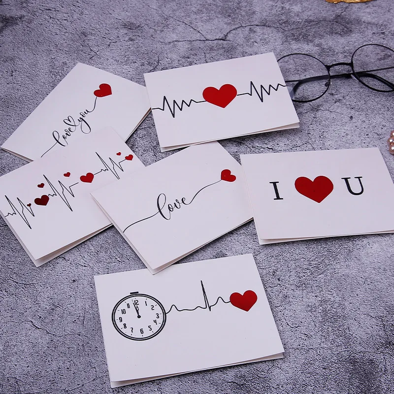 1 Set Gold Love Greeting Card Love Flowers Gift Creative Card Qixi Valentine's Day Gift Thank You Card