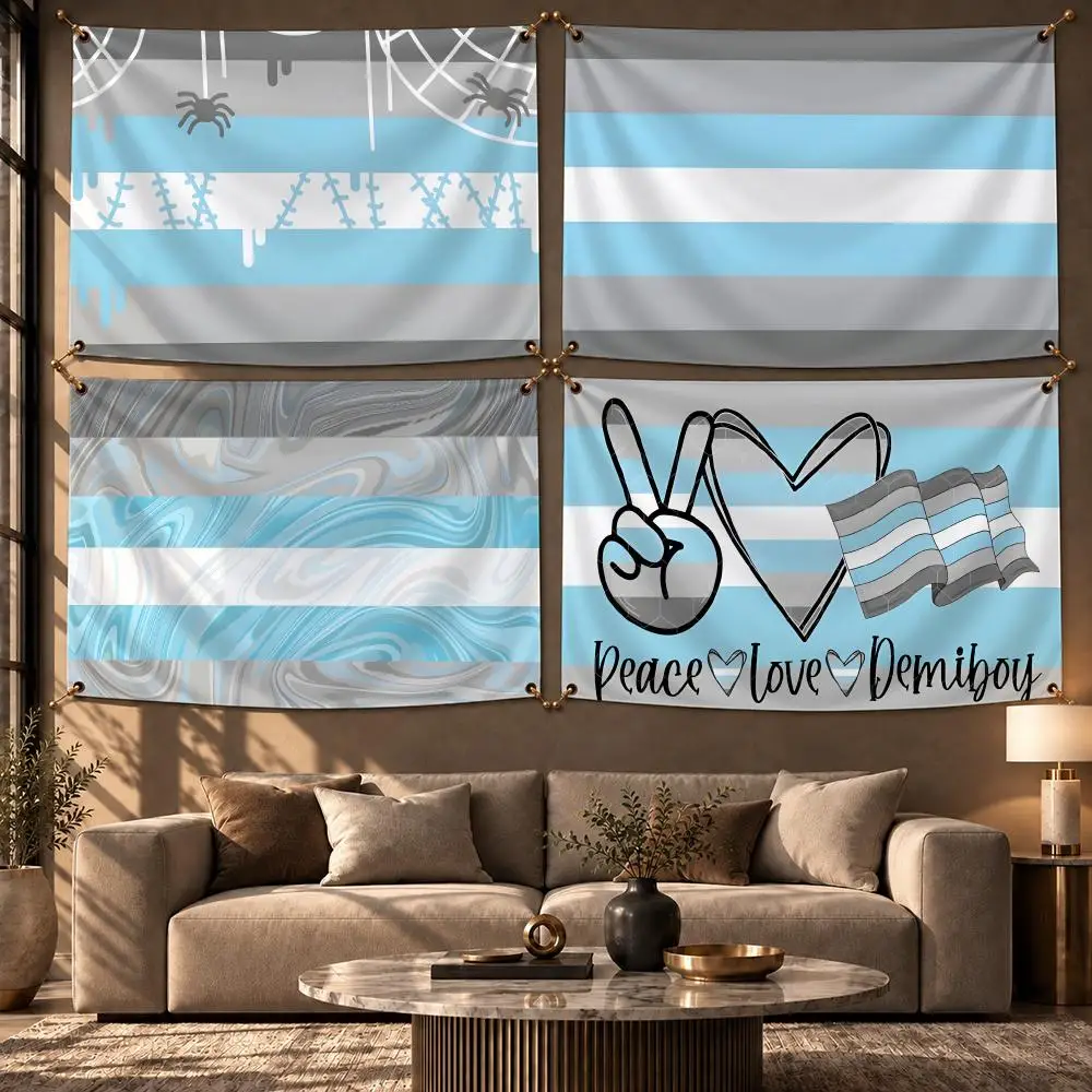 Bright Flag Demiboy Pride Flags Wall Hanging Flag Banner Home Decor Aesthetic Living Room Bedroom HD Fabric