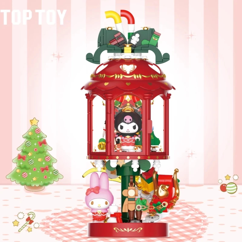 

Sanrio Light and Shadow Dream Series Building Blocks Kuromi My Melody Hello Kitty Desktop Ornament Toys Christmas Gifts