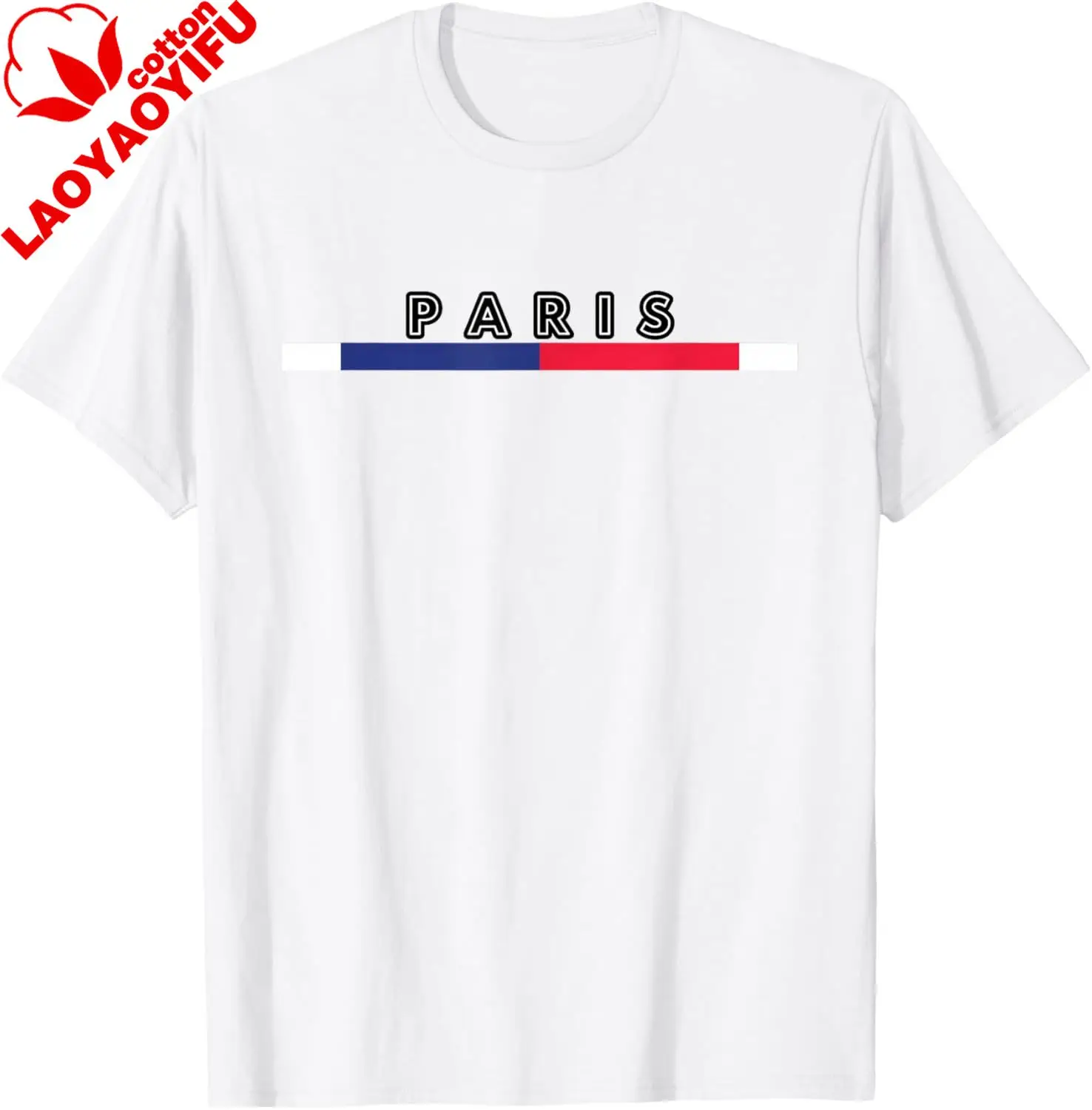 Paris France Flag Souvenirs Events Paris City of Love France T-Shirt Personalized T-shirt Men and Women Short Sleeves Cotton Tee