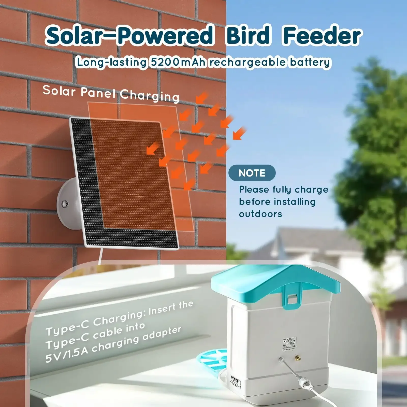 Smart Bird Feeder with Camera 2K HD AI Identify Bird Species Auto Capture