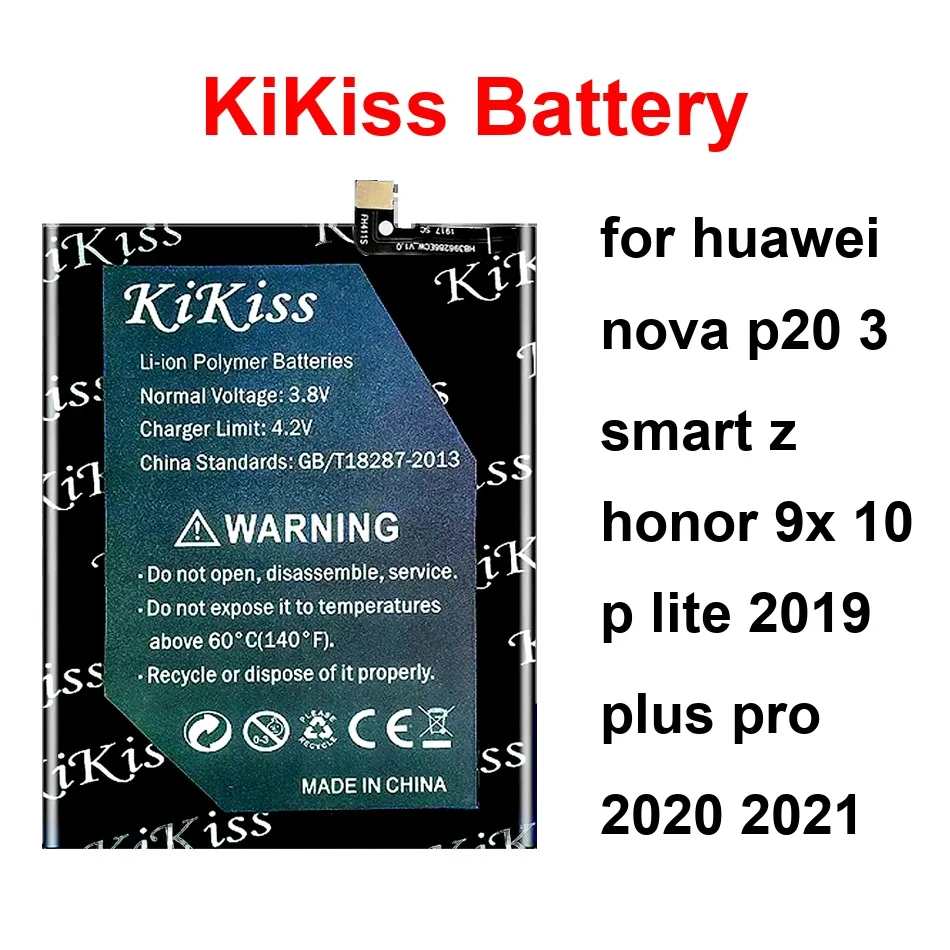 

HB396286ECW HB446486ECW HB526488EEW For Huawei Nova P20 3 Smart Z Honor 9X 10 P Lite 2019 Plus Pro 2020 2021 Battery