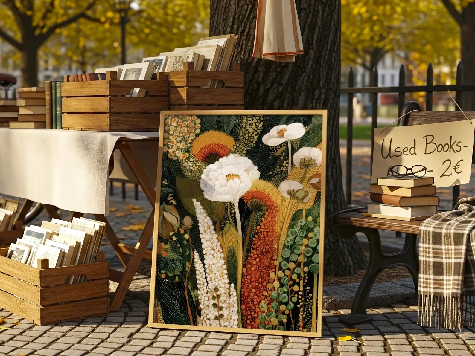 الطباعة النباتية التجريدية: ملصق فرع ديكور استوائي ترابي، طباعة فنية جدار المطبخ، ديكور نباتي، نمط ريفي المزرعة