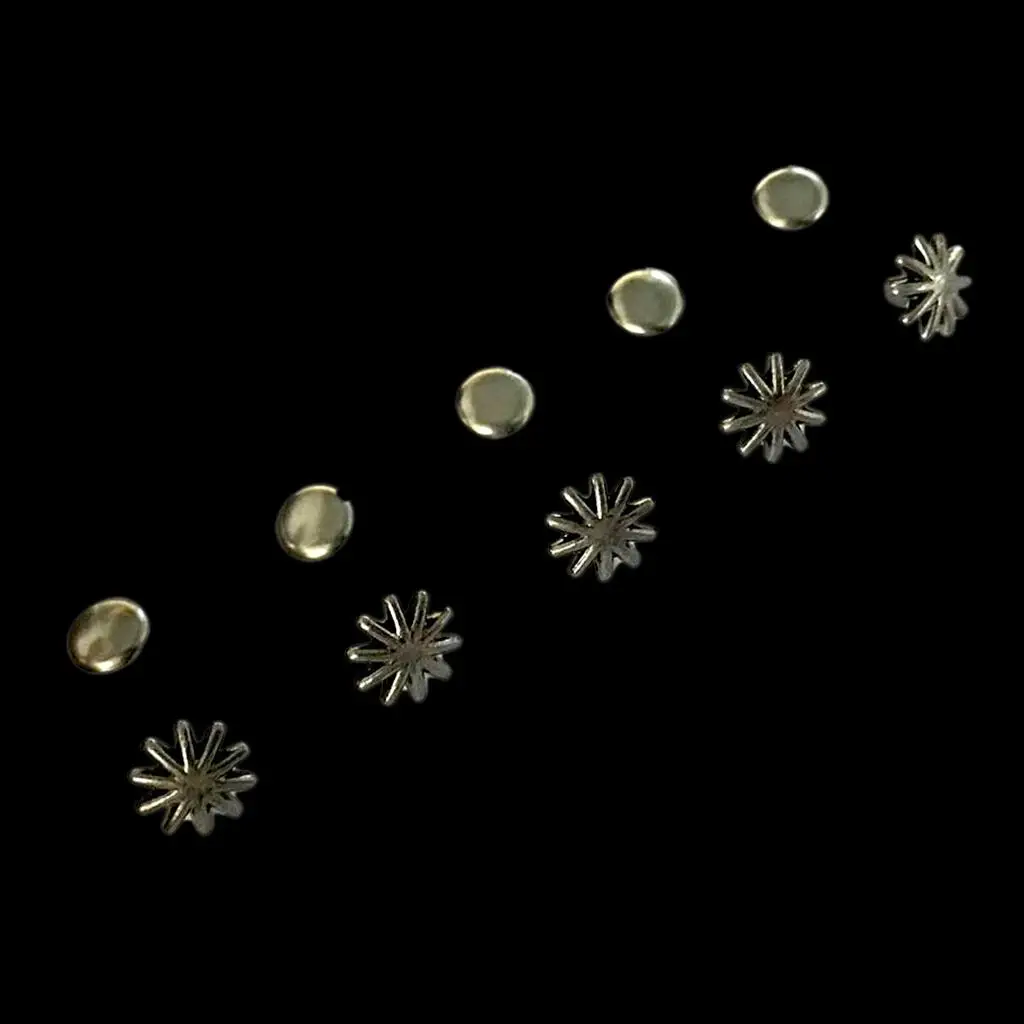 Decorative Flower Rivet Studs Alloy Pearl Nailhead Studs for DIY Bags Belts Shoes Leathercraft