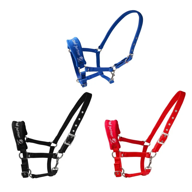 

Adjustable Horse Halter with Fleece Padding Nylon Headcollar Anti-rubbing Equine Head Strap Training Riding Accessories