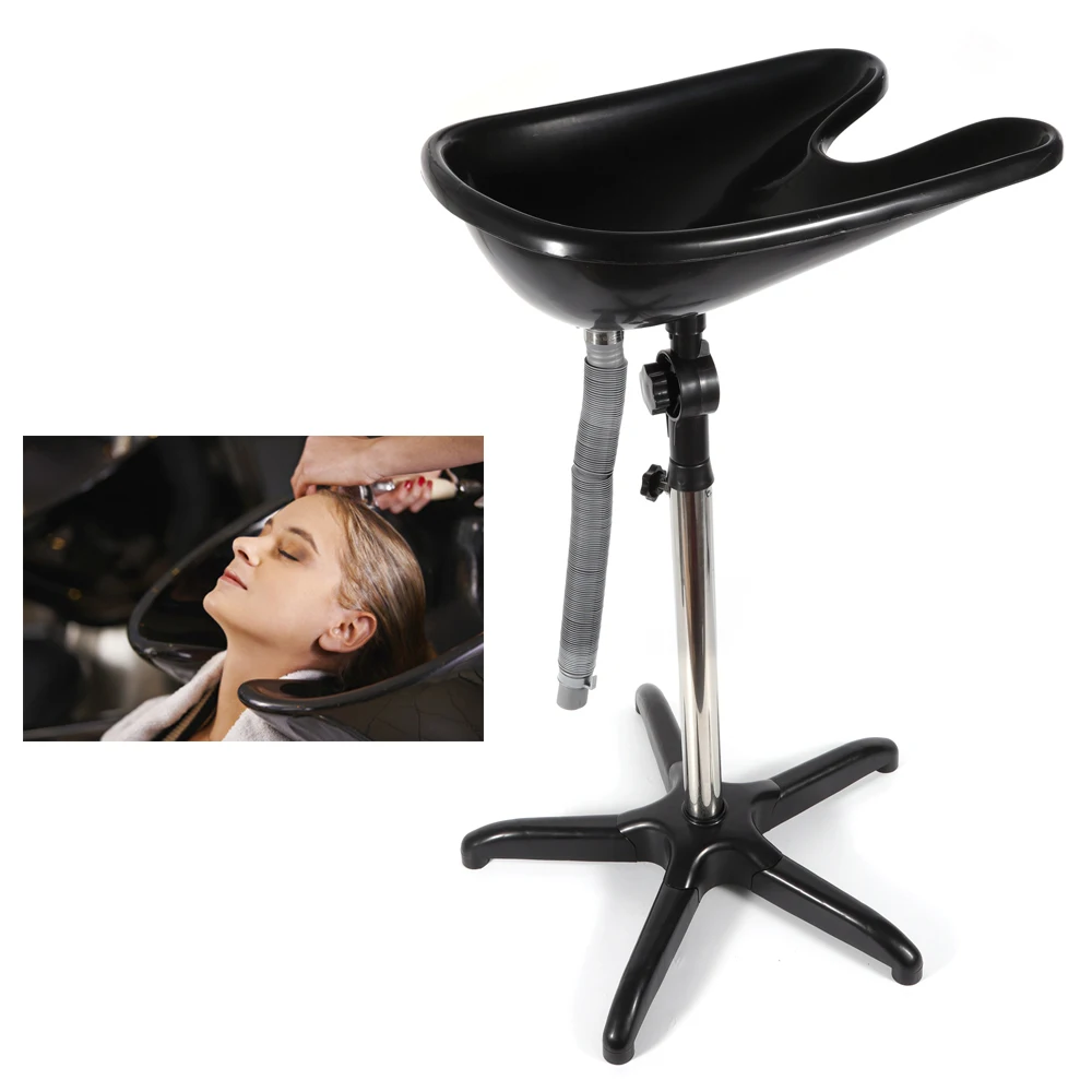 Black Basin Sink Mobile Washing Hair Salon Shampoo Sink Portable Backwash Hairdressing Tool