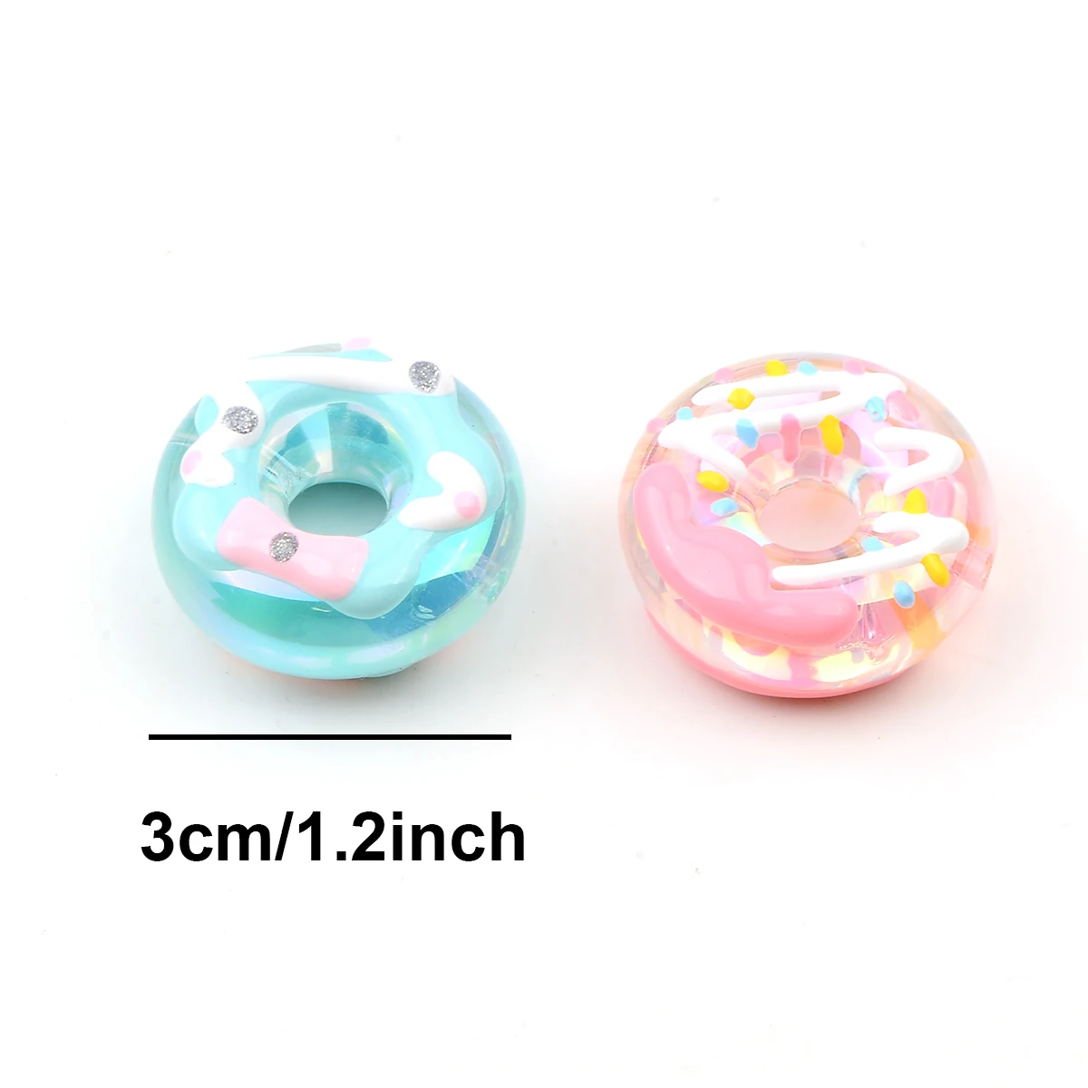 5 Pcs Random Color Creative DIY Donut Beaded Loose Beads Making for Jewelry Ornaments Key Chain Beaded Pens DIY