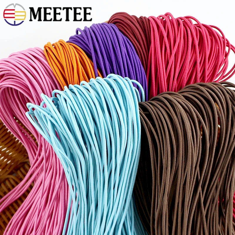 

45/90M 2mm Color Braided Elastic Rope Hat String Rubber Cord Clothes Shoes Stretch Ropes Hairwear Round Cords DIY Craft Material