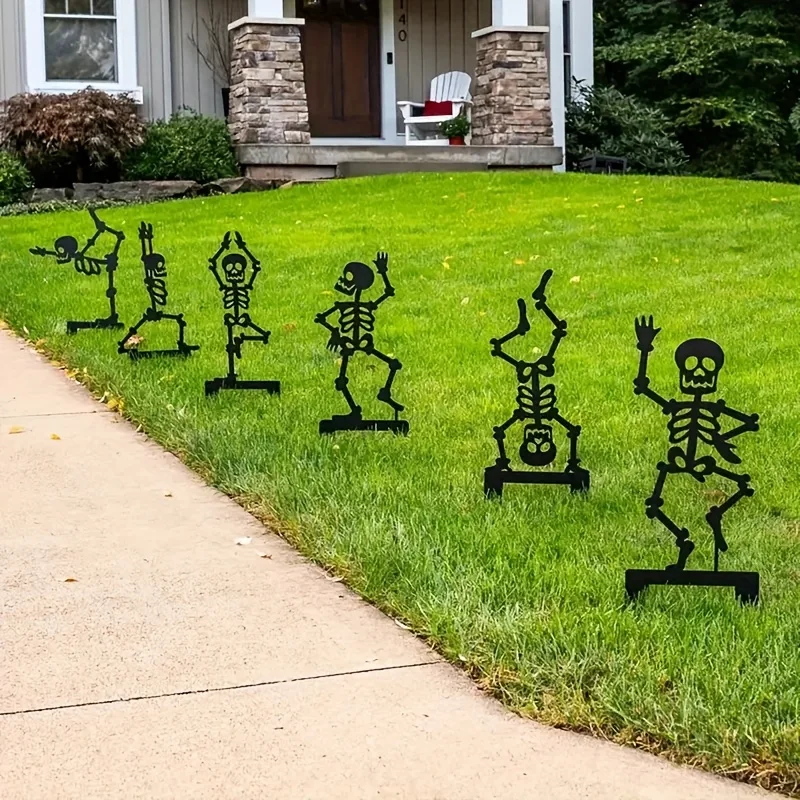 CIFBUY Metal Wall Art Iron Garden Decor Black Skeleton Ornament Exterior Yard Pot Decoration Outdoor Home Patio Ornament