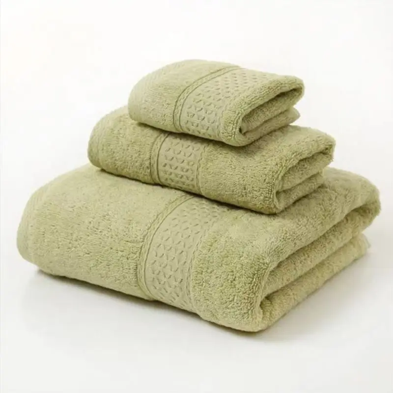 3pcs Luxurious Cotton Towel Set Ultra Soft Highly Absorbent Includes 1 Bath Towels 1 Hand Towels 1 Washcloths For Home Bathroom