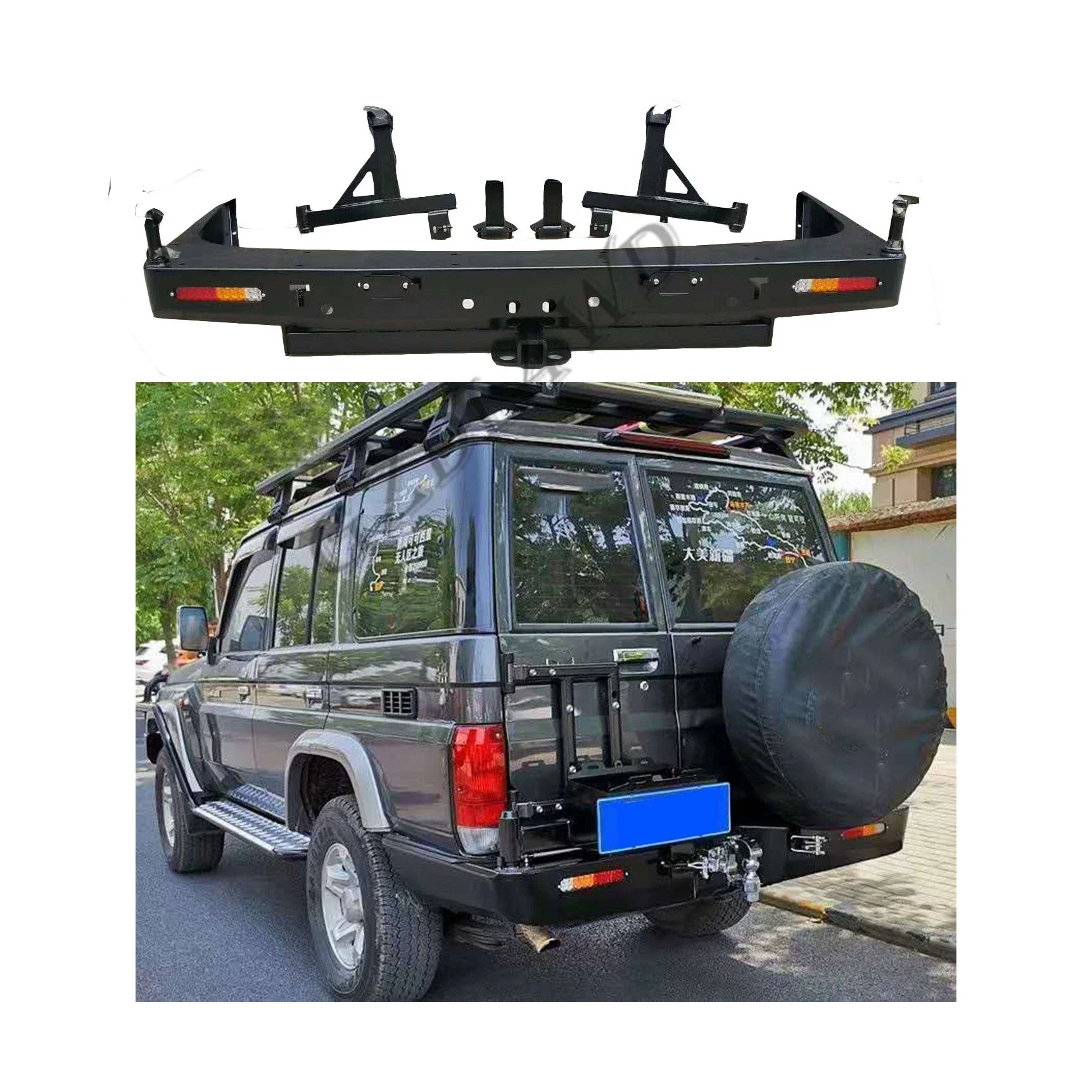 

Gzdl4wd 4X4 off Road Car Rear Bull Bar Rear Bumper for Land Cruiser 78 LC75 LC76 LC78