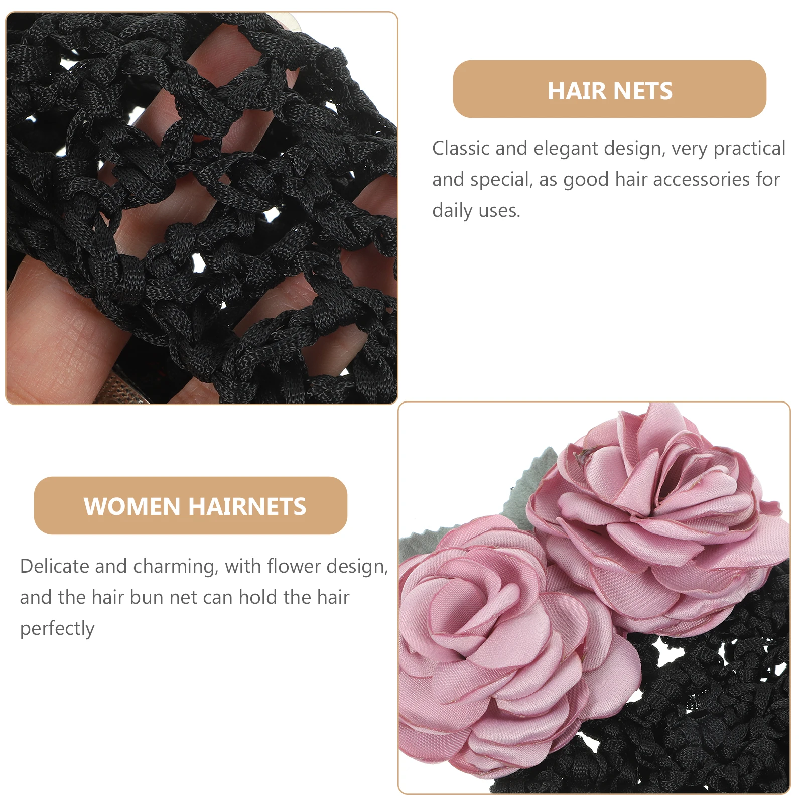 

Заколки для волос с цветами, женские розовые грубые сетки, балетные булочки, сетки для волос, повседневные аксессуары, балетная сетка для волос, долговечность, длительное использование