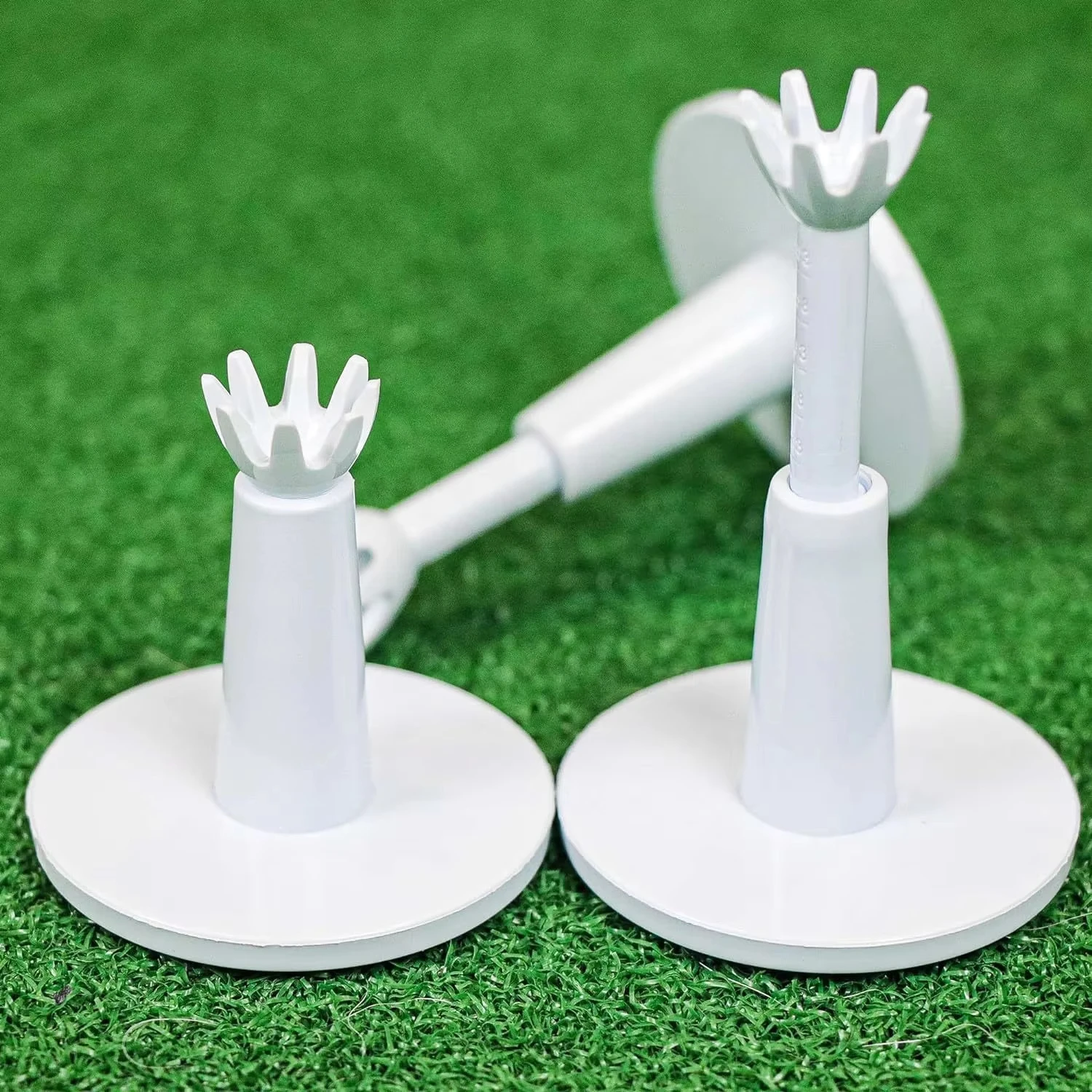 2pcs/pack Golf Adjustable Range Tees White Plastic Golf Tees Golf Practice Tees Gift Golf Accessories