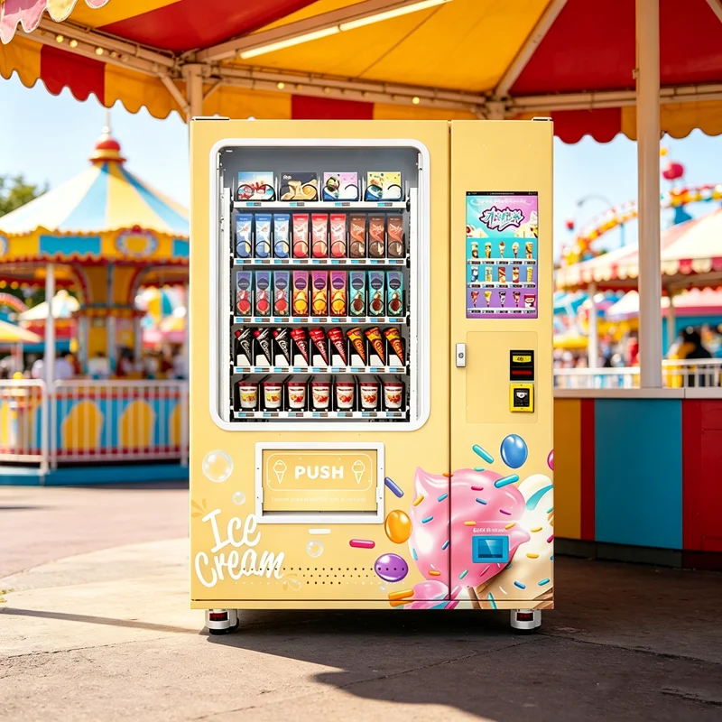 24H Self-service Freezer Ice Cream Vending Machine for Outdoor Auto Ice Water Vending Machine Ice Lollies Vending Machine OME