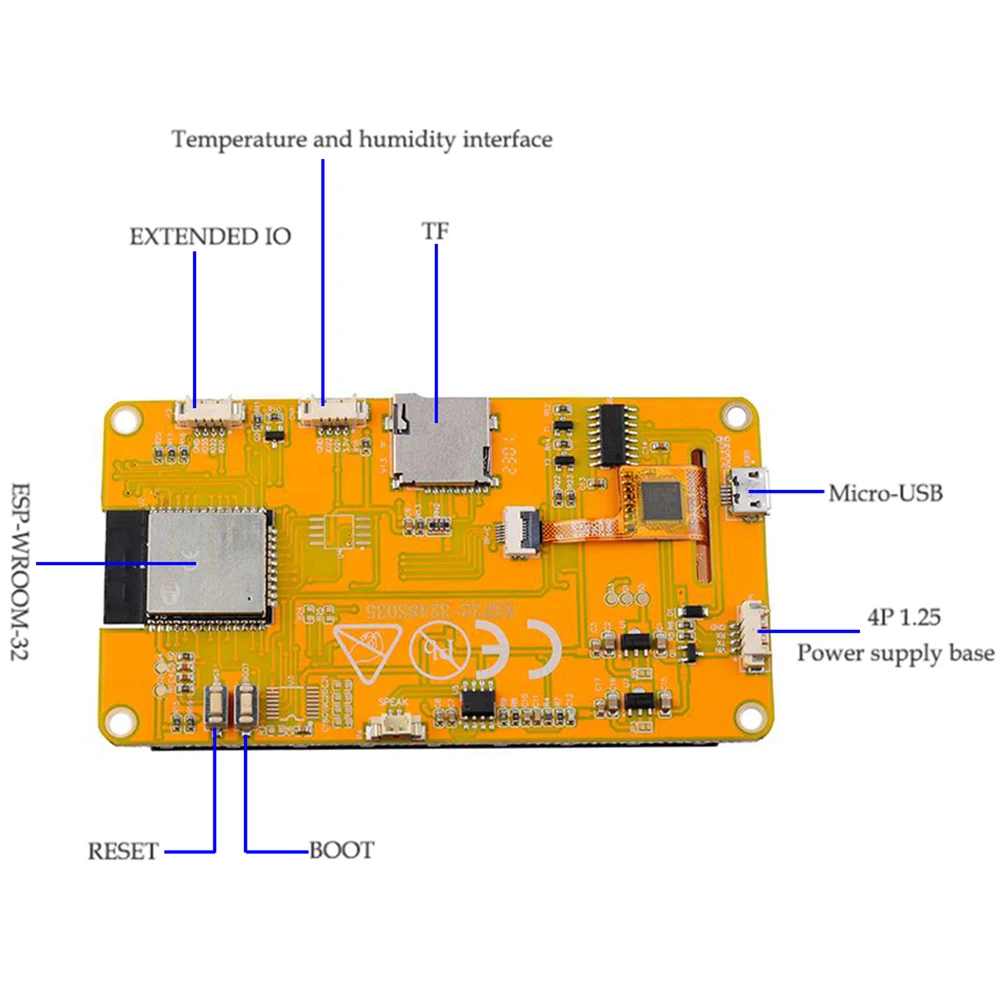 3,5-inch ESP32-display ESP32-WROOM-32 WiFi + BT Dual-core MCU-ontwikkelbord 320x480 3,5 inch TFT LCD capacitief touchscreen ST7796