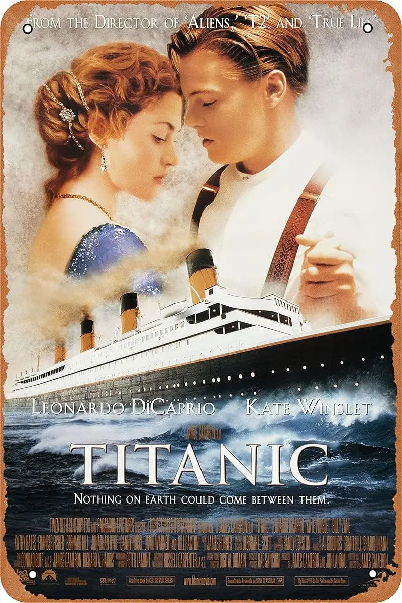 Titanic Movie Retro Metal Sign Vintage TIN Sign for Plaque Cafe Bar Home Wall Decor Art Sign Gift 12 X 8 inch sign