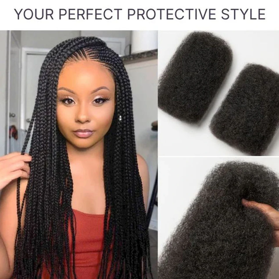 Peruvian Afro Kinky Curly Bulk Human Hair For Braid Twists Curly Hair Extension Hair for Dreadlock Extension Create Dreadlocks