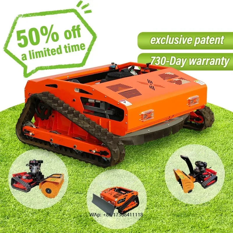 

360 ° wheel steering clean cutting around every obstacle remote control professional excavator lawn mower