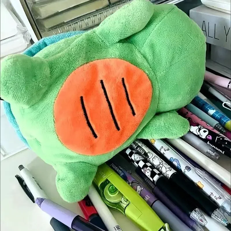 Cute Plush Turtle Pencil Case Student Stationery School Supplies Large Capacity Storage Bag Doll Kawaii Pencil Bag