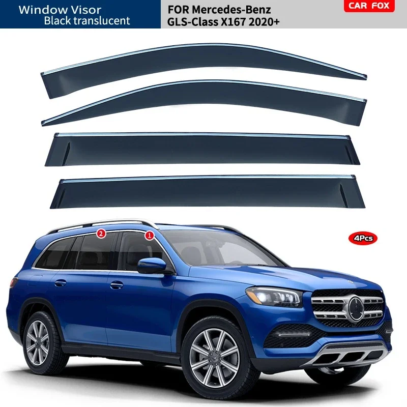 For BENZ GLS Class X166 X167 Accessories Window Visor DOOR VISOR Window Weather Guard Door Visor Vent Shades 2016-2022 Strip