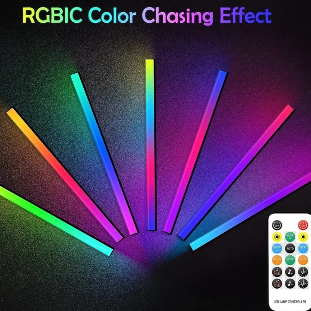 2 In1 Under Monitor Light Bar 30CM RGBIC USB Bluetooth Remote Control Game Atmosphere Music Rhythm Dreamcolor Ambient Desk Lamp