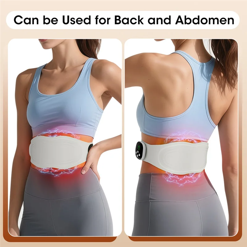 USB Charge Electric Waist Massager Lower Back Toning Belt For Belly Vibration Hot Compress Massage Belt Muscle Relax