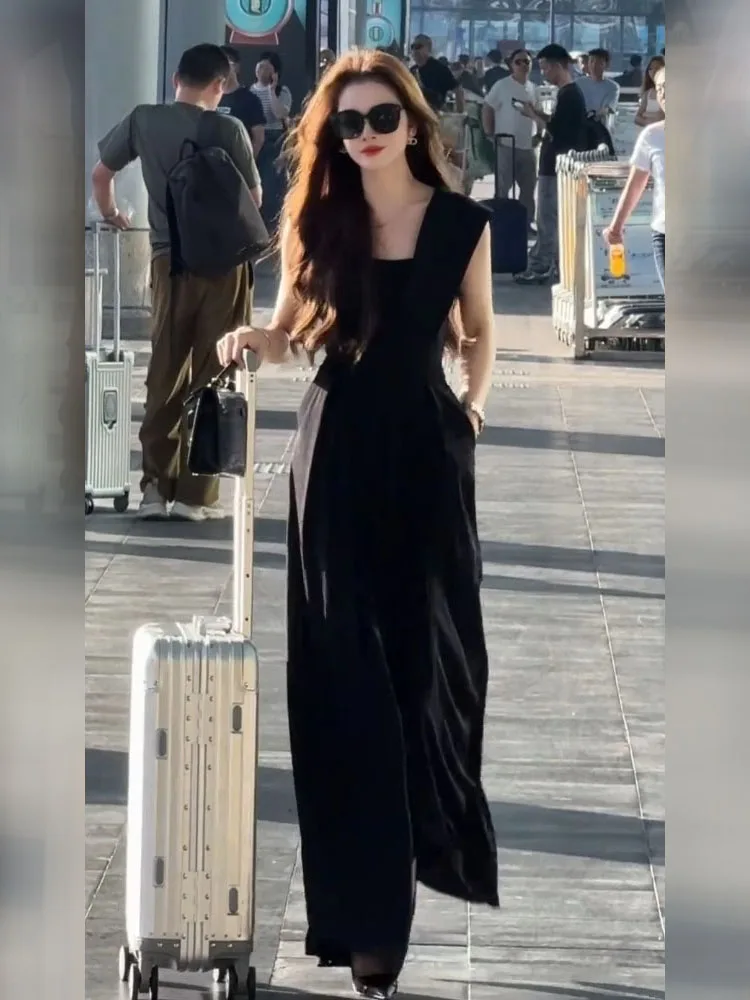 

Ele Bla-Piece Suit for Women Summer 2025 Faionable High-Waisted Wide-Leg Pants High-Quali Material Online Exclu...