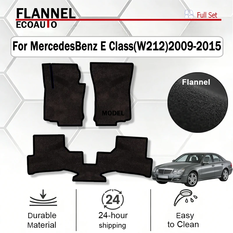 ECOAUTO Flannel Car Floor Mats Rugs For MercedesBenz E Class(W212)2009-2015 Anti-slip Stylish Odorless Flame retardant Carpet