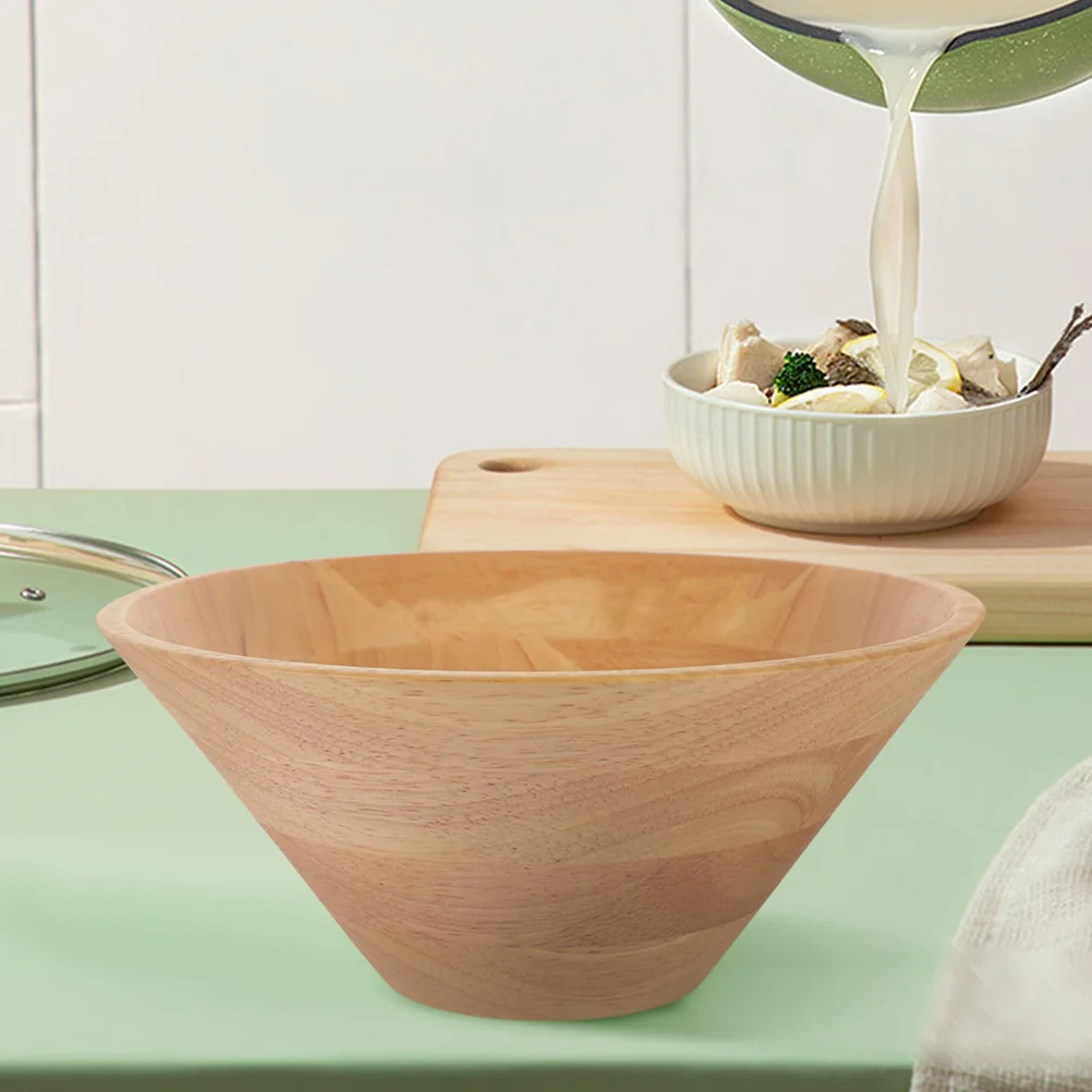 

Wooden Salad Bowl Extra Large Serving Dish Bowls Fruit for Kitchen Counter Mini
