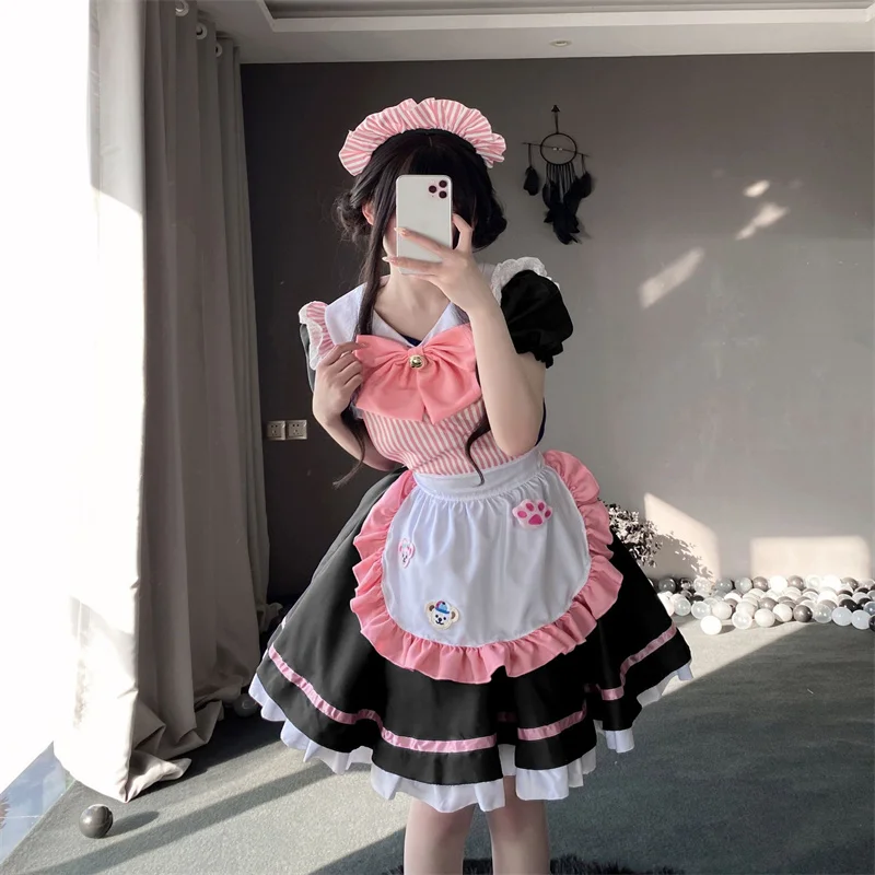 Japanse Secundaire Anime Meid Kostuum Sexy Kat Klauw Rok Halloween Kerst Maskerade Party Cosplay Lolita Fancy Outfit