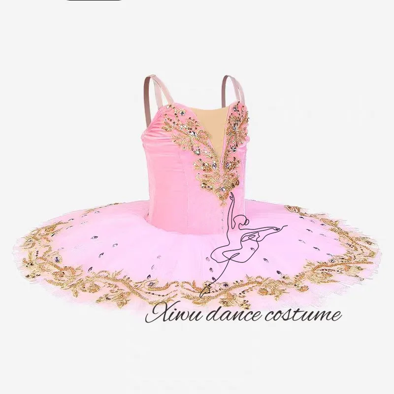 Tutu de Ballet Paquita beige crème pour femmes, plateau professionnel, crêpes, robe classique pour filles, performance de compétition