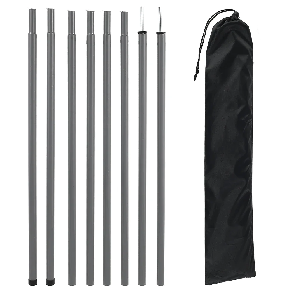 

8Pcs Tent Poles Adjustable Retractable Tent Poles Telescoping Tarp Poles Bars Sturdy Iron Awning Tent Support Rods for Camping