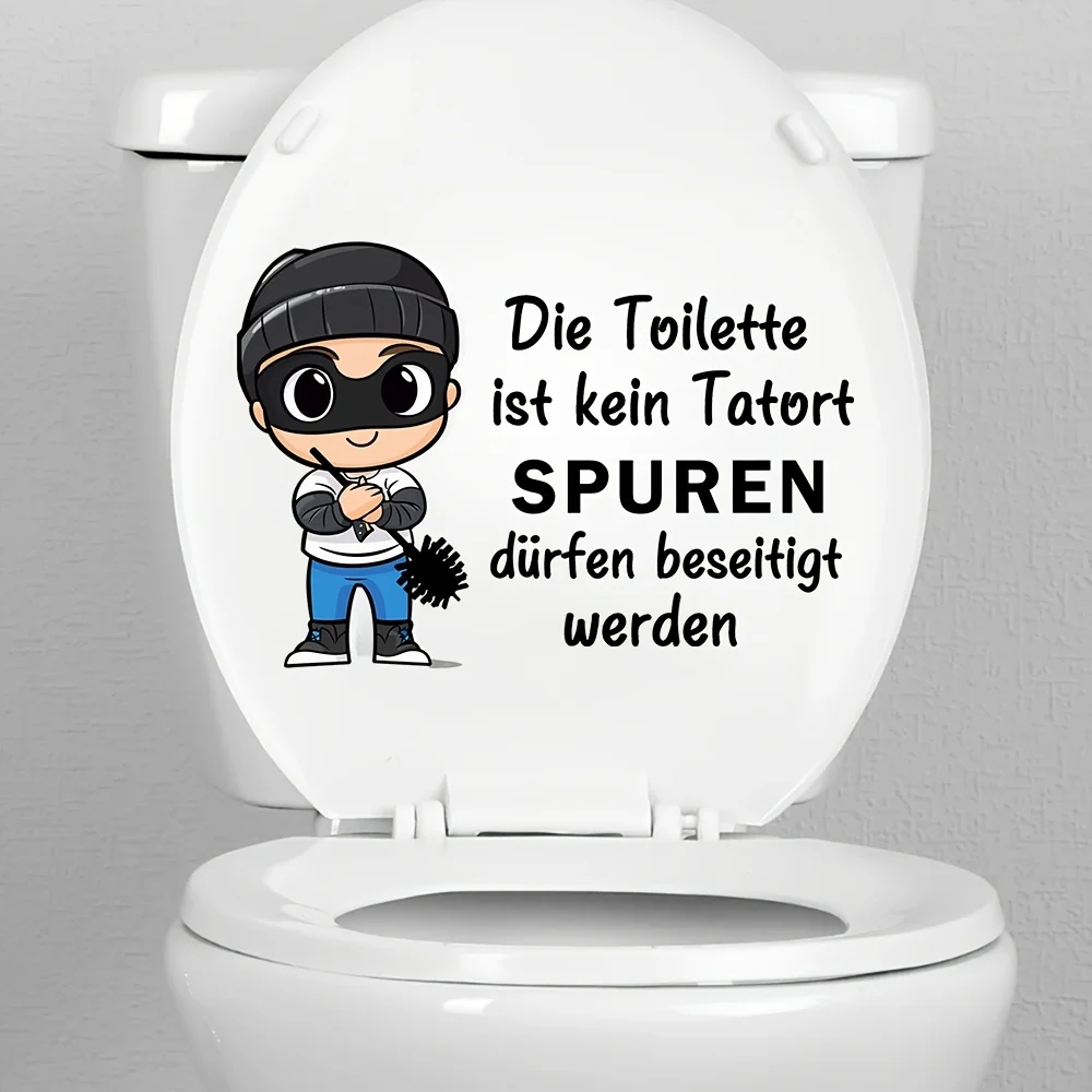 A German toilet seat sticker with the words' Toilet is not a crime scene 'is a removable self-adhesive home art decoration with