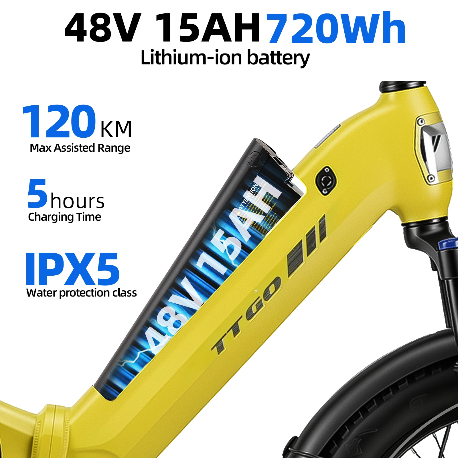 Bicicleta eléctrica Ttgo F7 48V 15Ah para adultos, con neumáticos de 20 x 3 pulgadas, 7 modos de asistencia, autonomía de 90 a 120 km, motor sin escobillas, batería de litio, cuadro de aleación de aluminio, frenos de disco hidráulicos, apta para múltiples terrenos: montaña, carretera, ciudad y uso urbano. Envío gratuito.