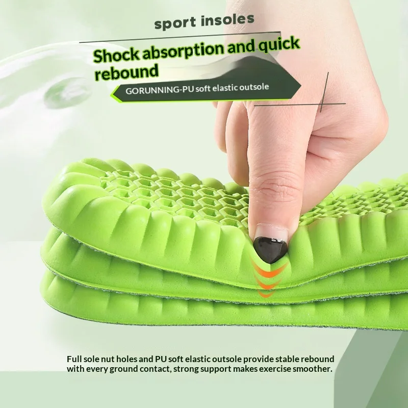 Soft Memory Foam Breathable Shoe Insoles Shock Absorb Cushion Pads Foot Pain Relief Running Sports Walking Inserts 1Pair
