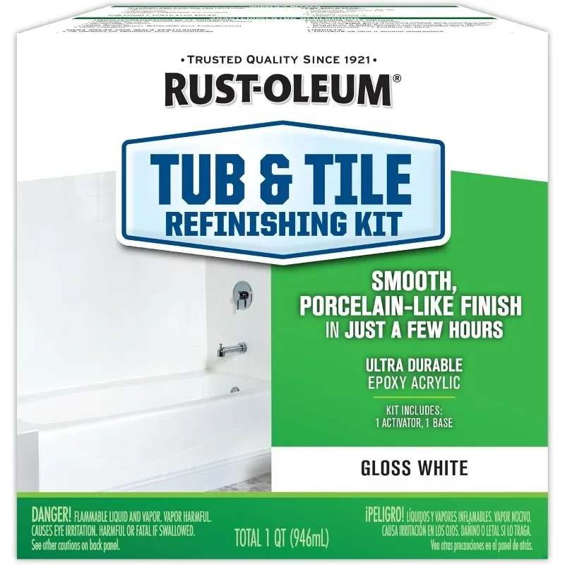 

384165 Tub And Tile Refinishing 2-Part Kit, Gloss White,White