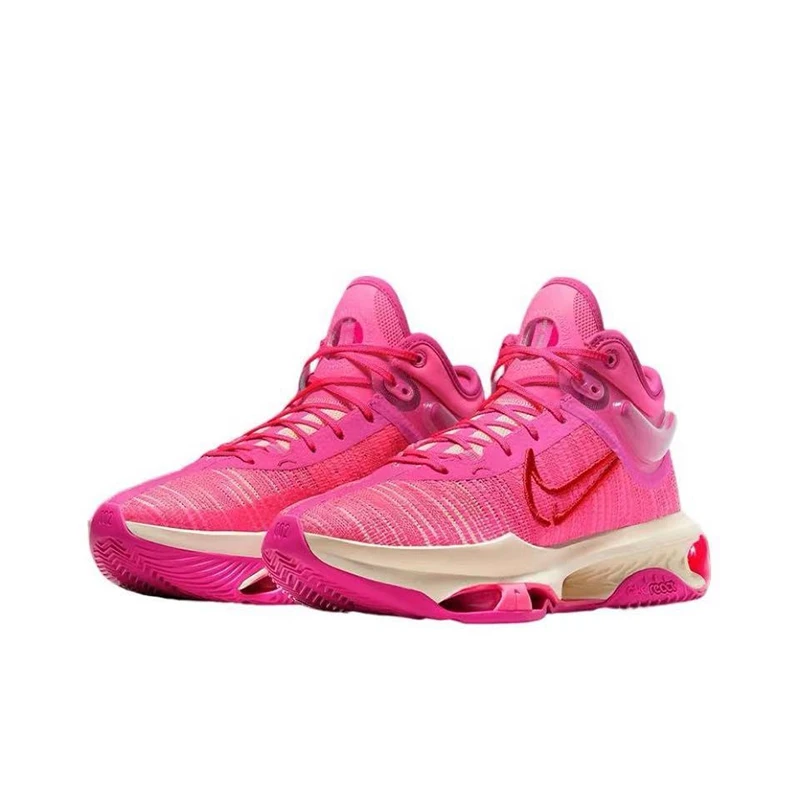 Nike Air Zoom G.T. Jump 2 Comfortable Practical Shock Absorbent Anti Slip Mid Top Basketball Shoes Men's Pink