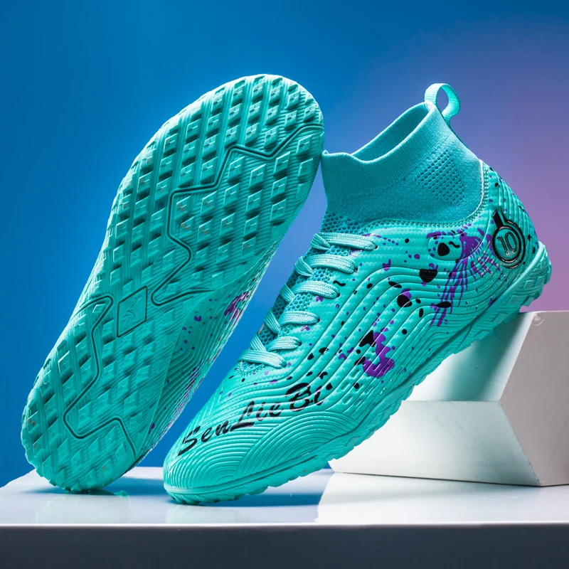 

Outdoor Men Soccer Shoes Anti-slip High-top Long Sports Shoes Men Grass Wear-resistant Training Lightweight Men Shoes