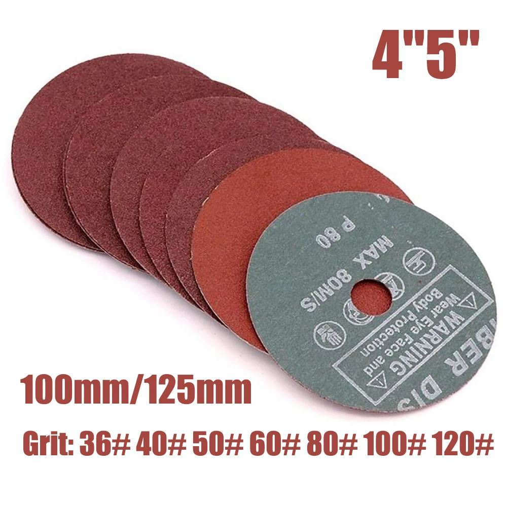 

5/10pcs 4"5" Steel Sandpaper Disc 36-120# Sanding Disc-Abrasive Paper Abrasive 100/125mm Grinding Polishing Pad for Dremel Tools