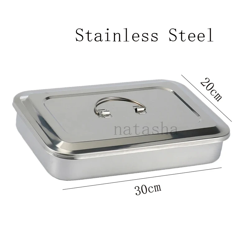 

1Pc Dental Thickened Stainless Steel Disinfection Box Disinfection Tray Square Plate Cover Surgical Instruments