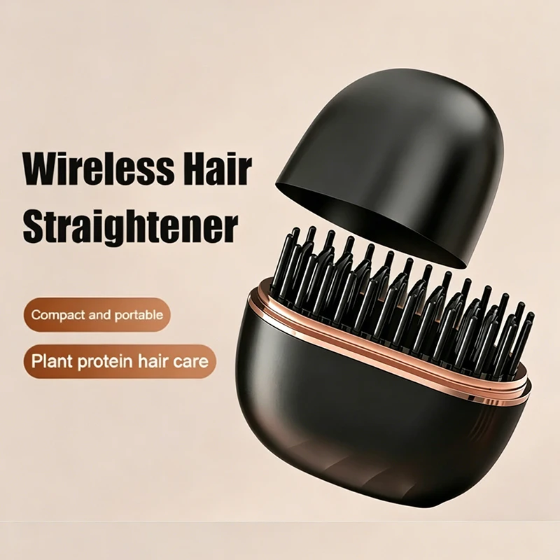 

New Wireless Straightening Comb Portable USB Charging Hair Straightener Brush Heating Plates Comb for Smooth Styling Hair Styler