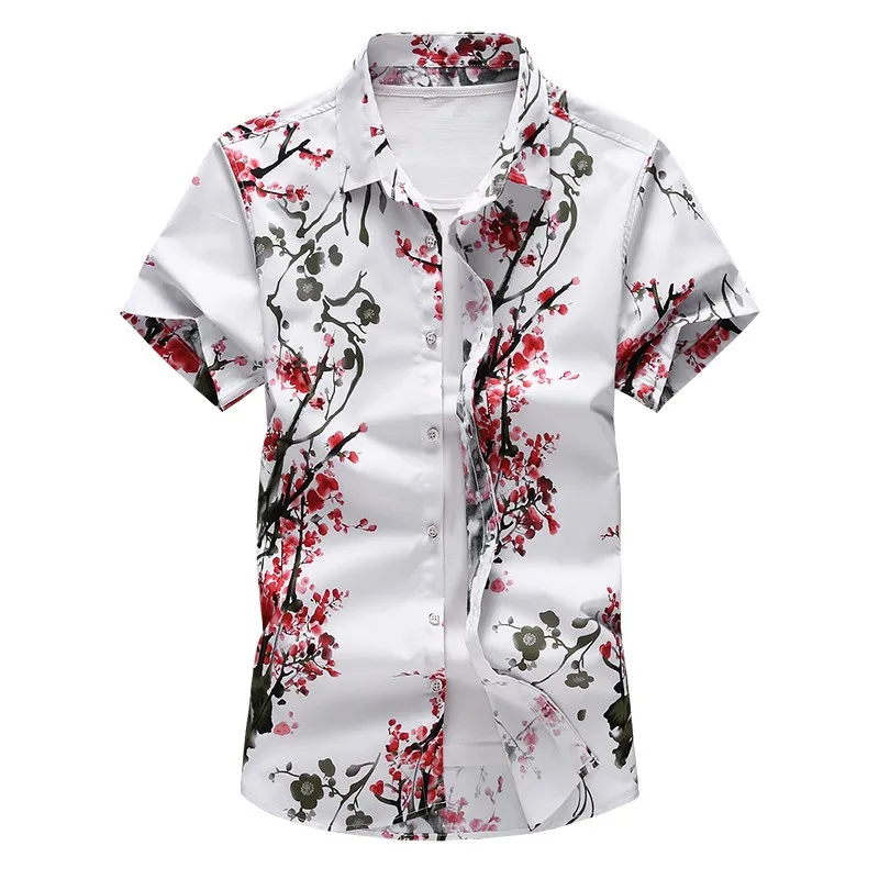 Camisa de hombre Camisa hawaiana de verano Camisa casual Camisa de playa Manga corta Flor Ropa de vacaciones hawaiana Ropa M-XXXXXXXL Plus