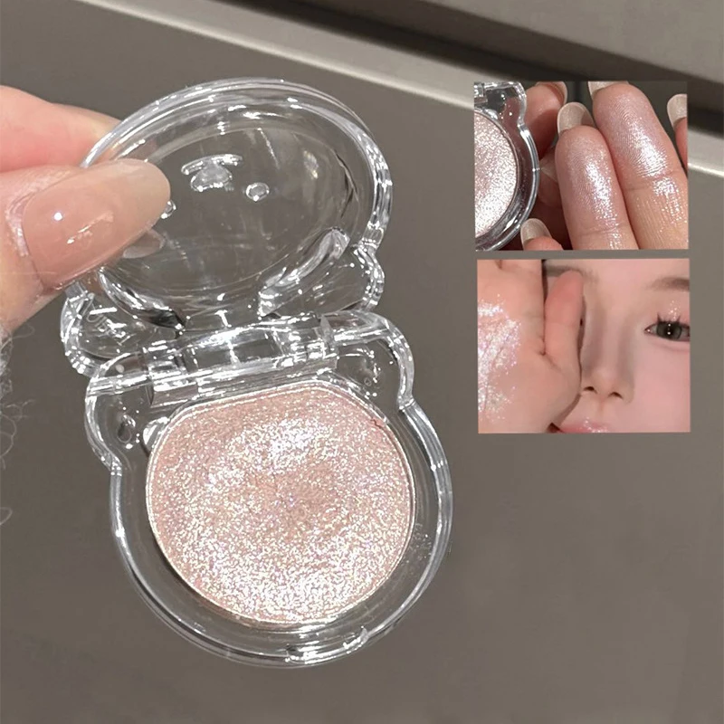 الأبيض هيغليغتر ماكياج الوجه اشراق غرامة مشرقة الشمبانيا الوردي أحادية اللون عينيه أحمر الخدود لطيف الوجه مستحضرات التجميل الكورية #1