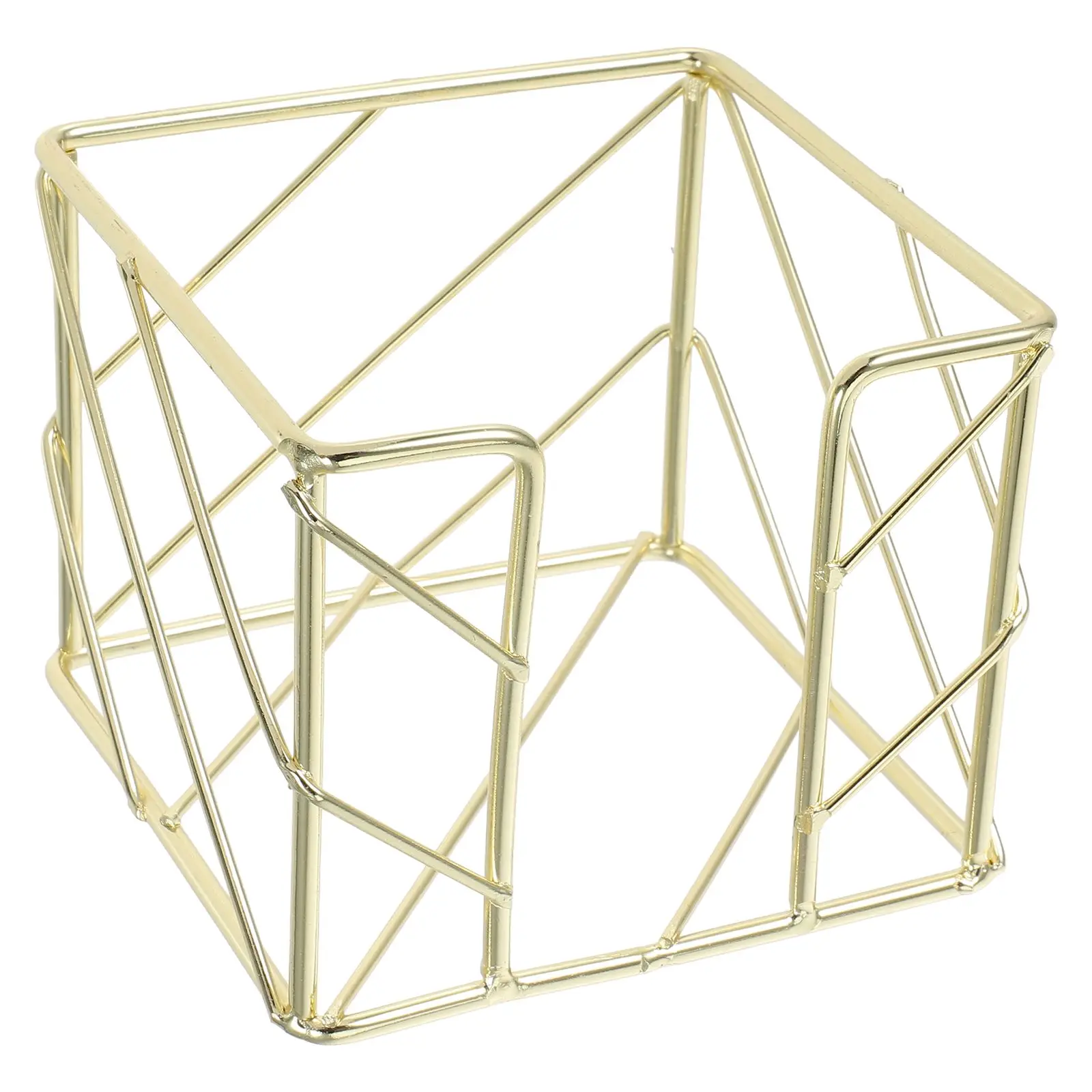 

Iron Craft Desk Brass Napkin Holder Organizer Hollow Design Storage Box Office Supplies Stationery Tray