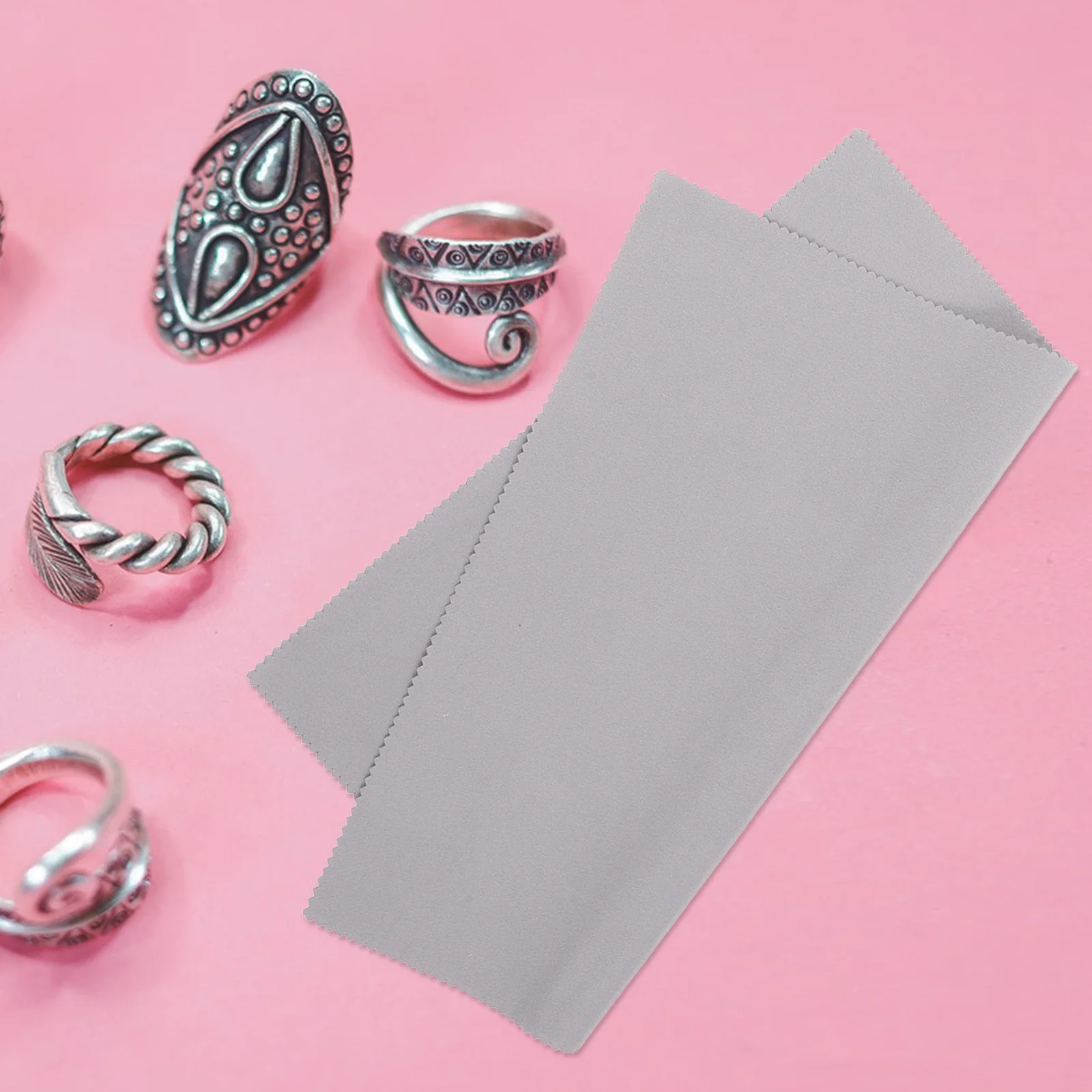 

2pcs Silver Jewelry Cleaning Cloth Professional Gold Polishing Tool Fine Oil Removing Wipe Reusable Durable Watch
