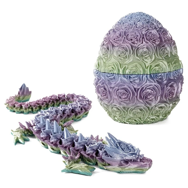 Mother's Day Gift - 3D Printed Rose Dragon Egg, Rose Dragon Egg Gift For Mom, Articulated Dragon Crystal Dragon Egg Easy Install