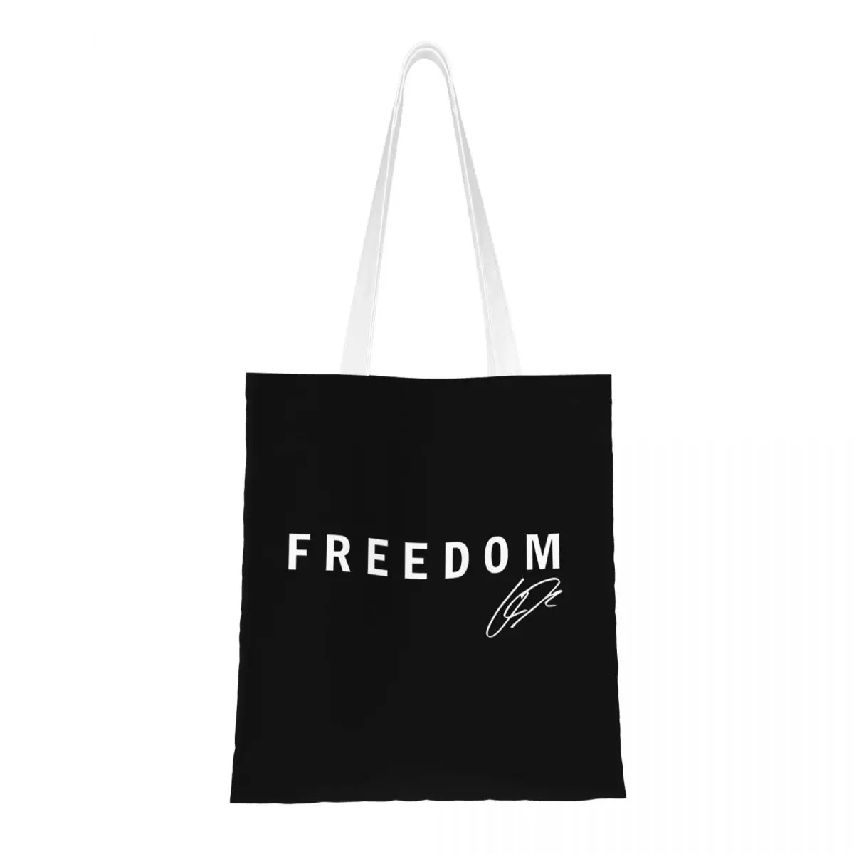 

Freedom Charlie Kirk Signature Canvas Tote Bag Reusable Unique Design Aesthetic Letter Grocery Bags for Women Men