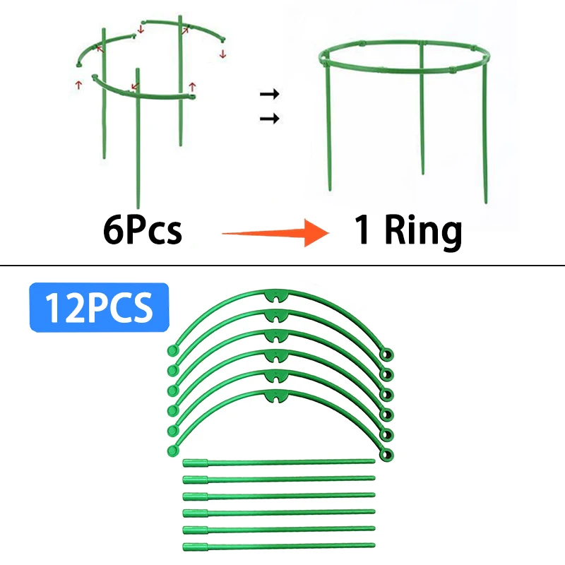 Plant Ondersteuning Stakes Halve Cirkel Trellis voor Potplanten Bonsai Wijnstok Bloem Ondersteuning Vaste Staaf Clips Tuingereedschap 6-36 Stuks