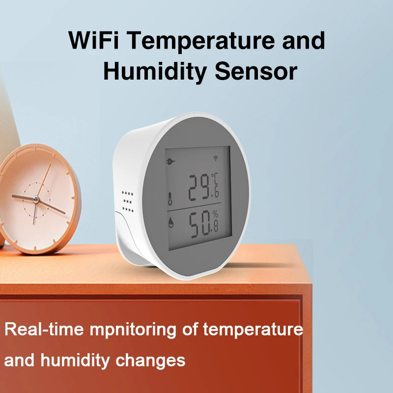 Tuya Smart WIFI sensore di temperatura e umidità termometro igrometro per interni con supporto per Display LCD alimentato tramite USB