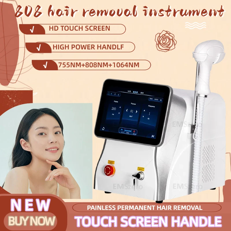 

Диодный лазер 4000 Вт, перманентная эпиляция, профессиональный лазер, 3 длины волны, 755, 808, 1064 нм, безболезненное удаление волос